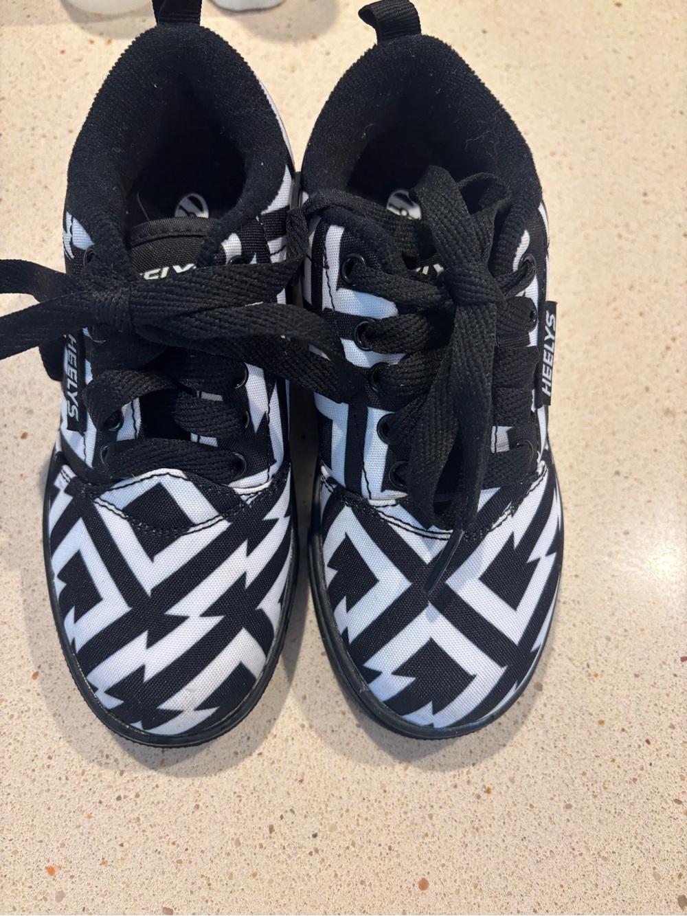 Heelys Kids Black & White Geometric Lace-Up Sneakers
